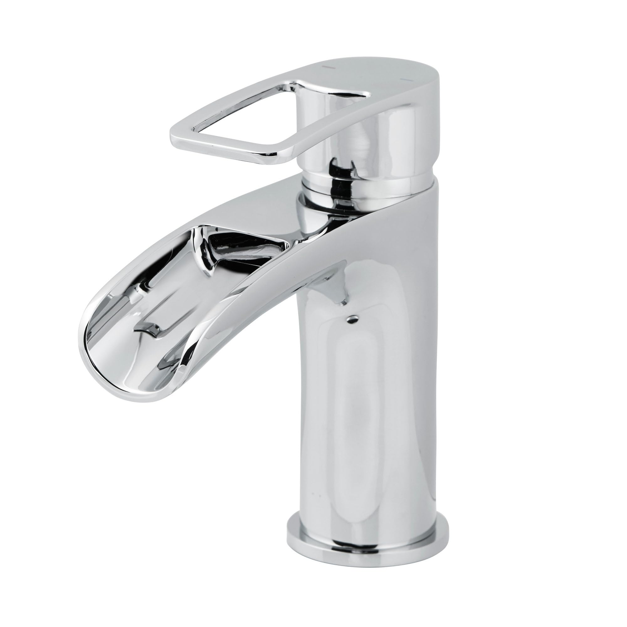 GoodHome Mitigeur lavabo cascade chromé Olmeto bec 75 mm cartouche 35 mm