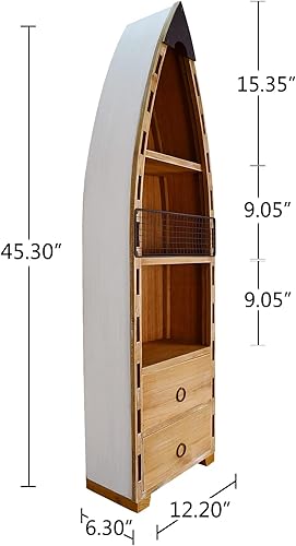 Miniatura 3 de Aecipl Estante de madera maciza para barco, decoración de pared náutica, estantería con temática de playa, estantes grandes de madera de 3 niveles