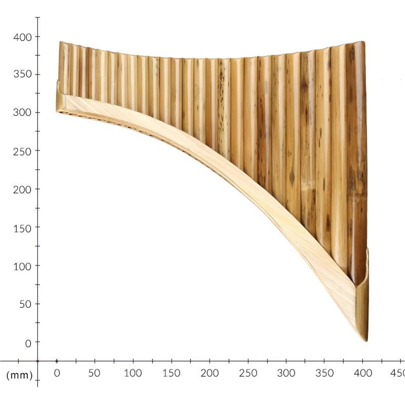 Pan Flute Instrument C Key Panpipe Folk Bamboo Made 25 Tubes Pan Flute Handmade Woodwind Instrument(Right)