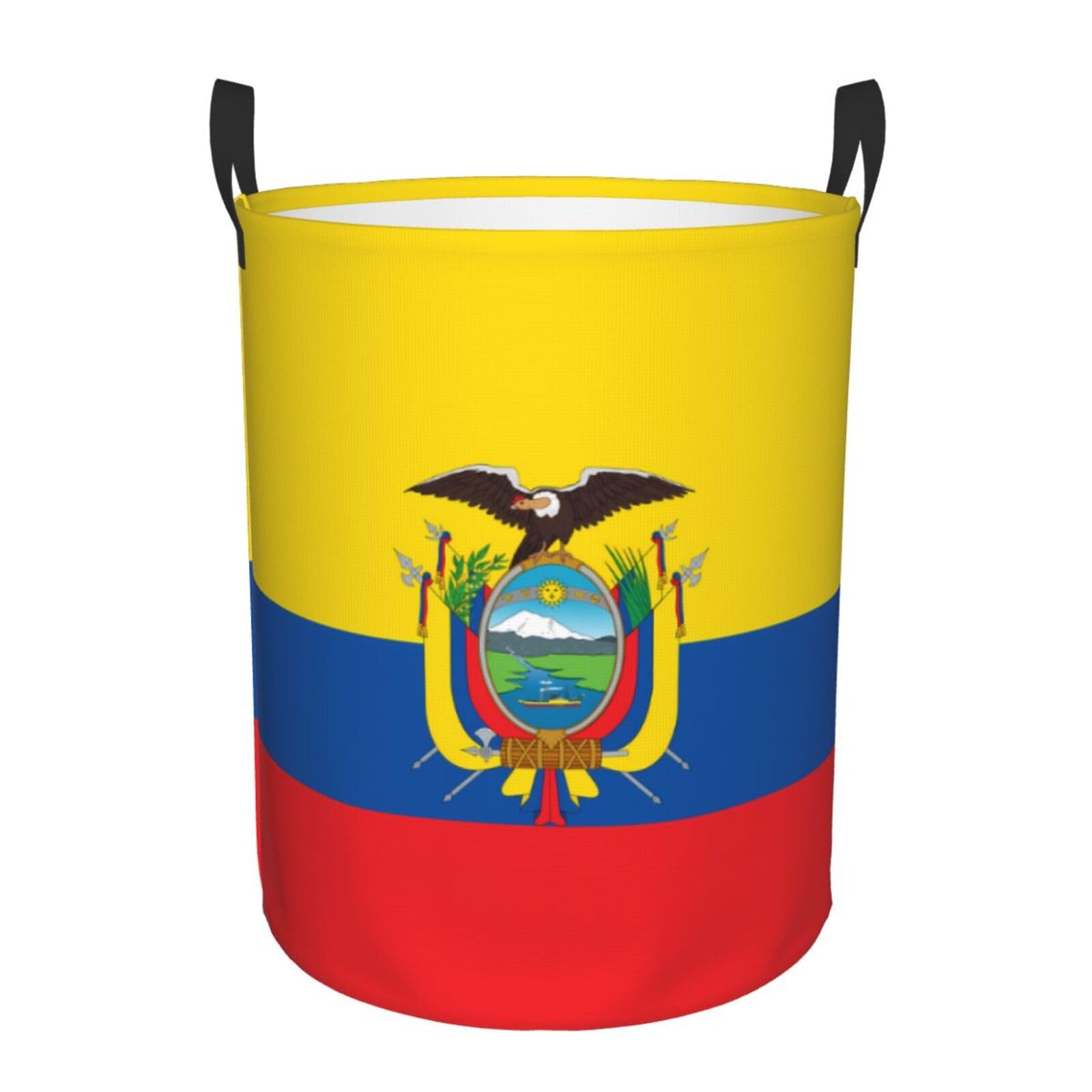 S Circular Hamper Flag of Ecuador Print for Dirty Clothes