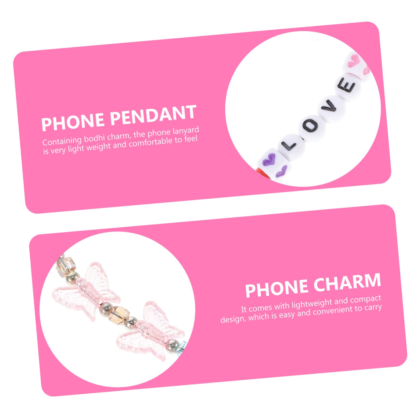 WOONEKY 10piezas Cadenas De Teléfono Correas Decorativas Para Móviles Accesorios De Diseño Creativo Para Personalizar Fundas y Llaveros