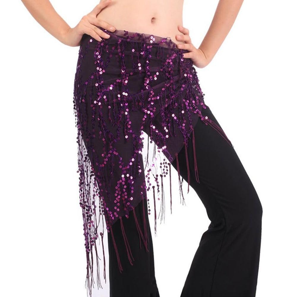 Sciarpa for danza del ventre con nappa e paillettes in nylon