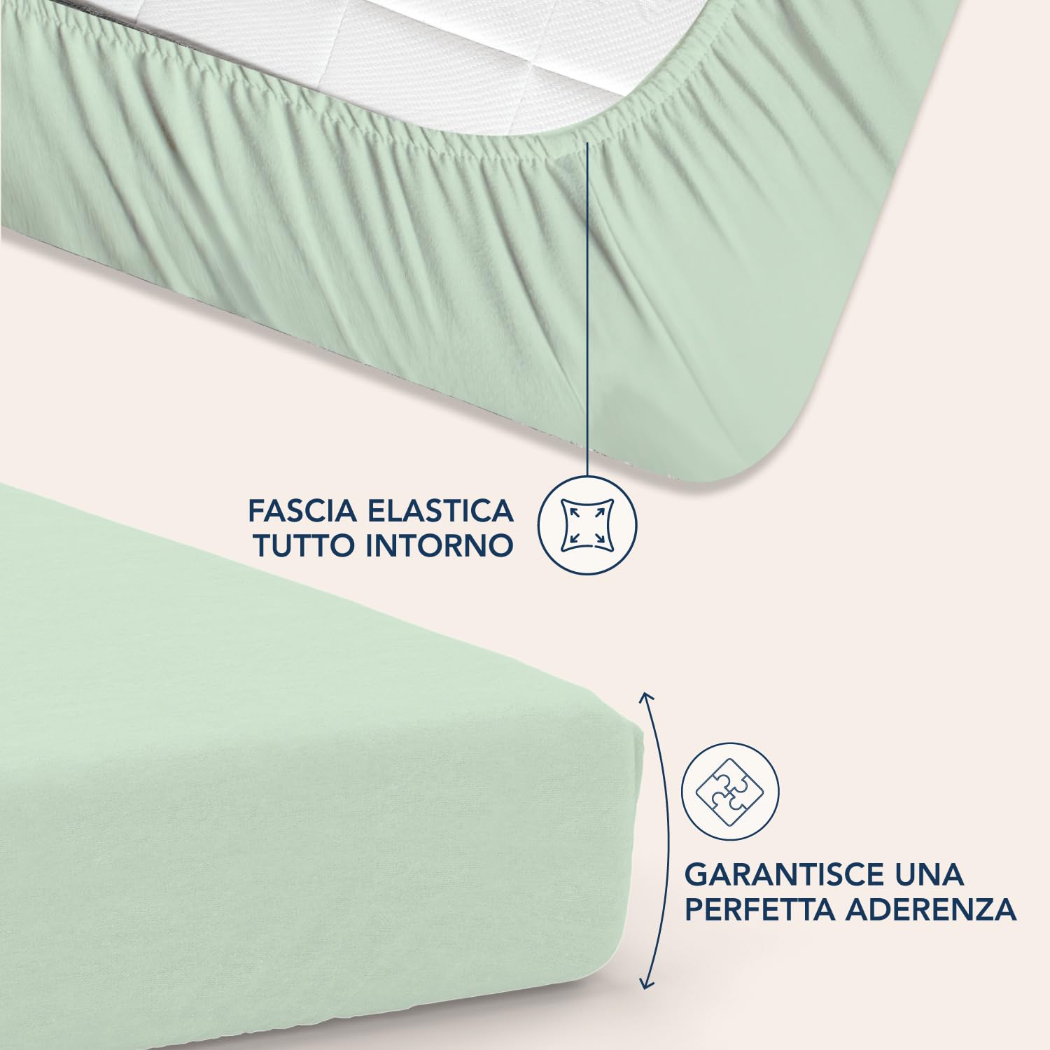 Dreamzie lenzuola con angoli Matrimoniale 160 x 200 cm - Angoli da 35 cm per Materassi Spessi - 100% Microfibra - Verde Chiaro, Certificato senza Prodotti Chimici (Oeko-TEX)