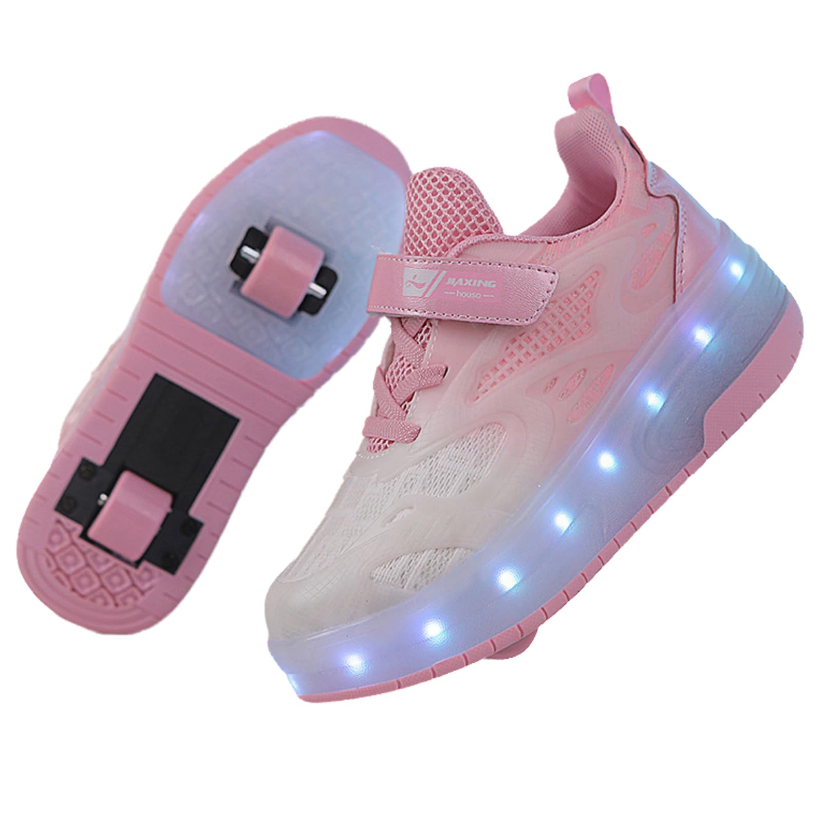 Baskets à roulettes Enfant Garçons Filles, Chaussures à roulettes Rechargeables USB LED Lumière Clignotante Rétractables