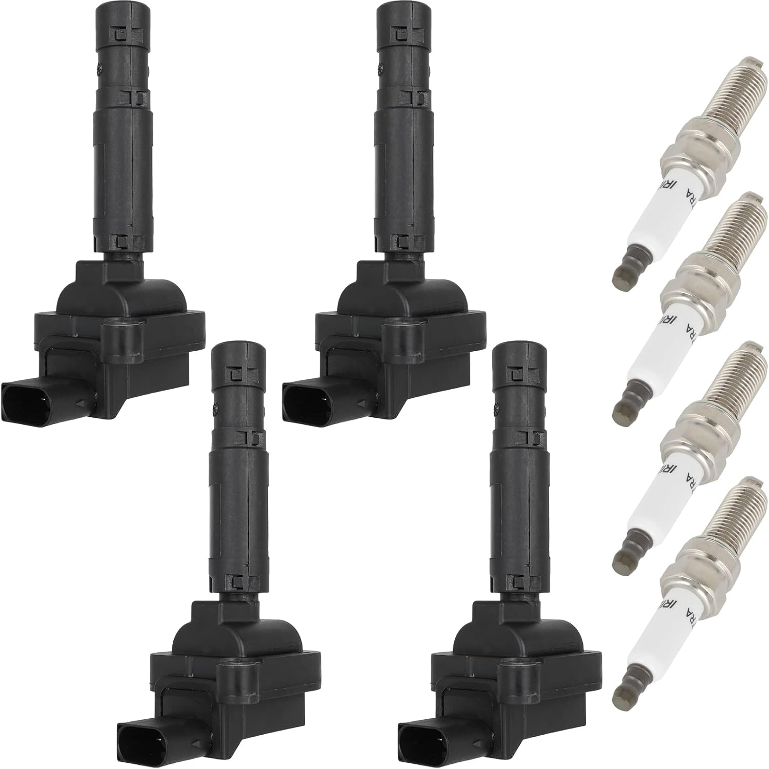 Compatible 2012-2015 for Mercedes-Benz C250 1.8L/L4,2012-2015 for Mercedes-Benz Slk250 1.8L/L4 4 Ignition Coils with 4 Iridium Spark Plugs Coils And Spark Plugs Set Uf658