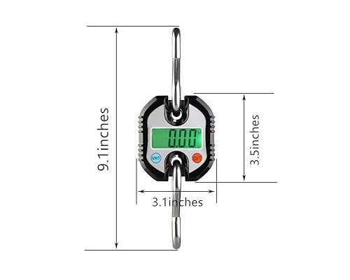 Miniatura 2 de Klau Mini grúa portátil de 150 kg  300 lb Pesas colgantes digitales resistentes con pantalla LCD con retroiluminación para el hogar, granja, caza al