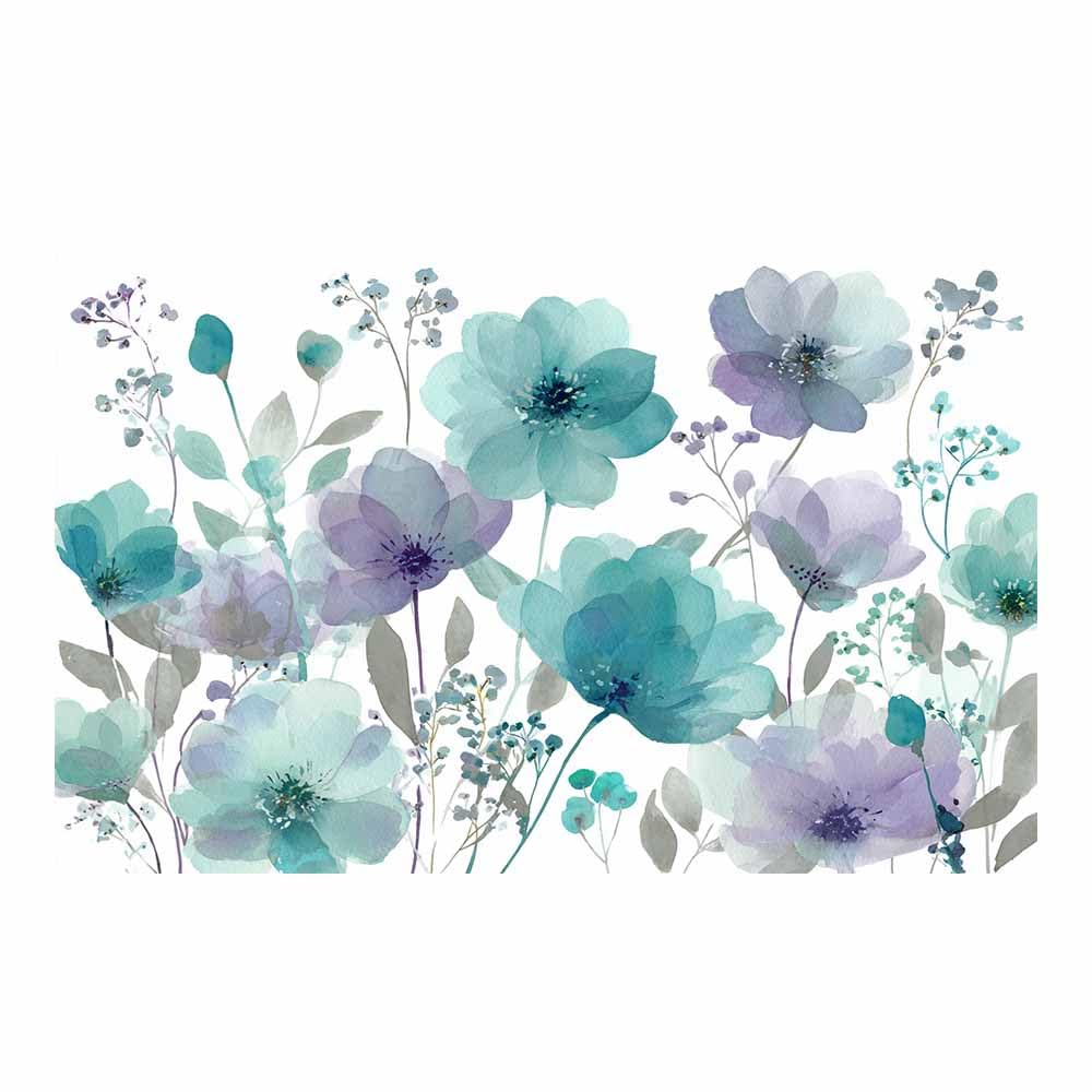 Xeniou Multicolor Flowers Canvas Teals Purple Flower Decor Canvas Wall Art, For Bathroom Living Room Bedroom Office Kitchen(Multicolor)-70X100cm Unframed