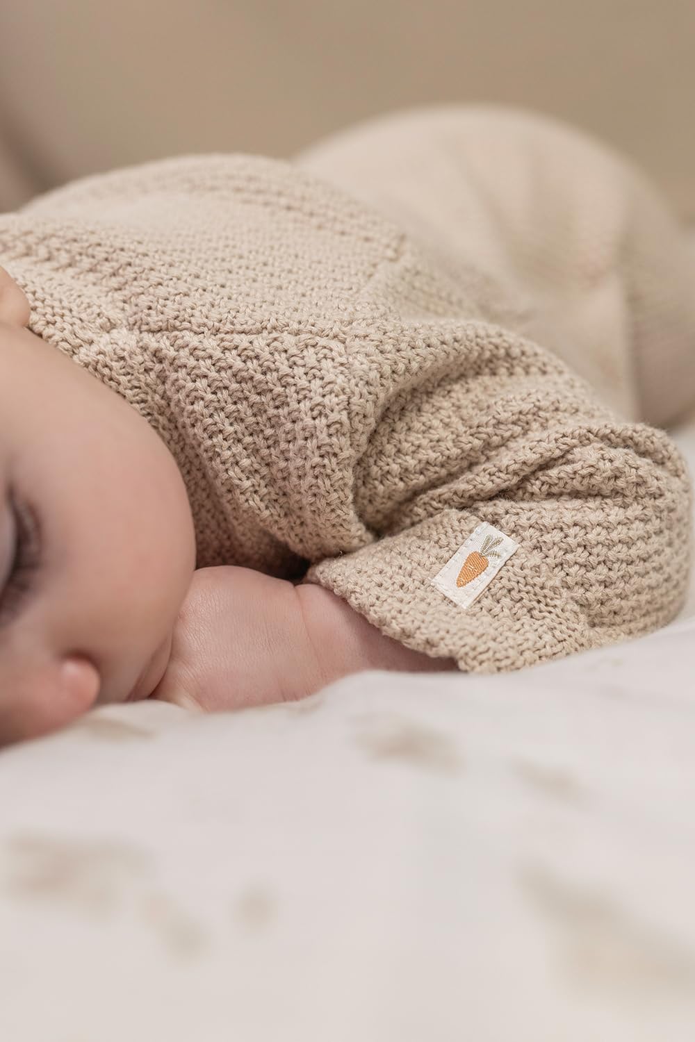 Little Dutch CL24224013 Strampler/Wickelstrampler langarm Strick - Newborn Naturals sand (Gr. 50)