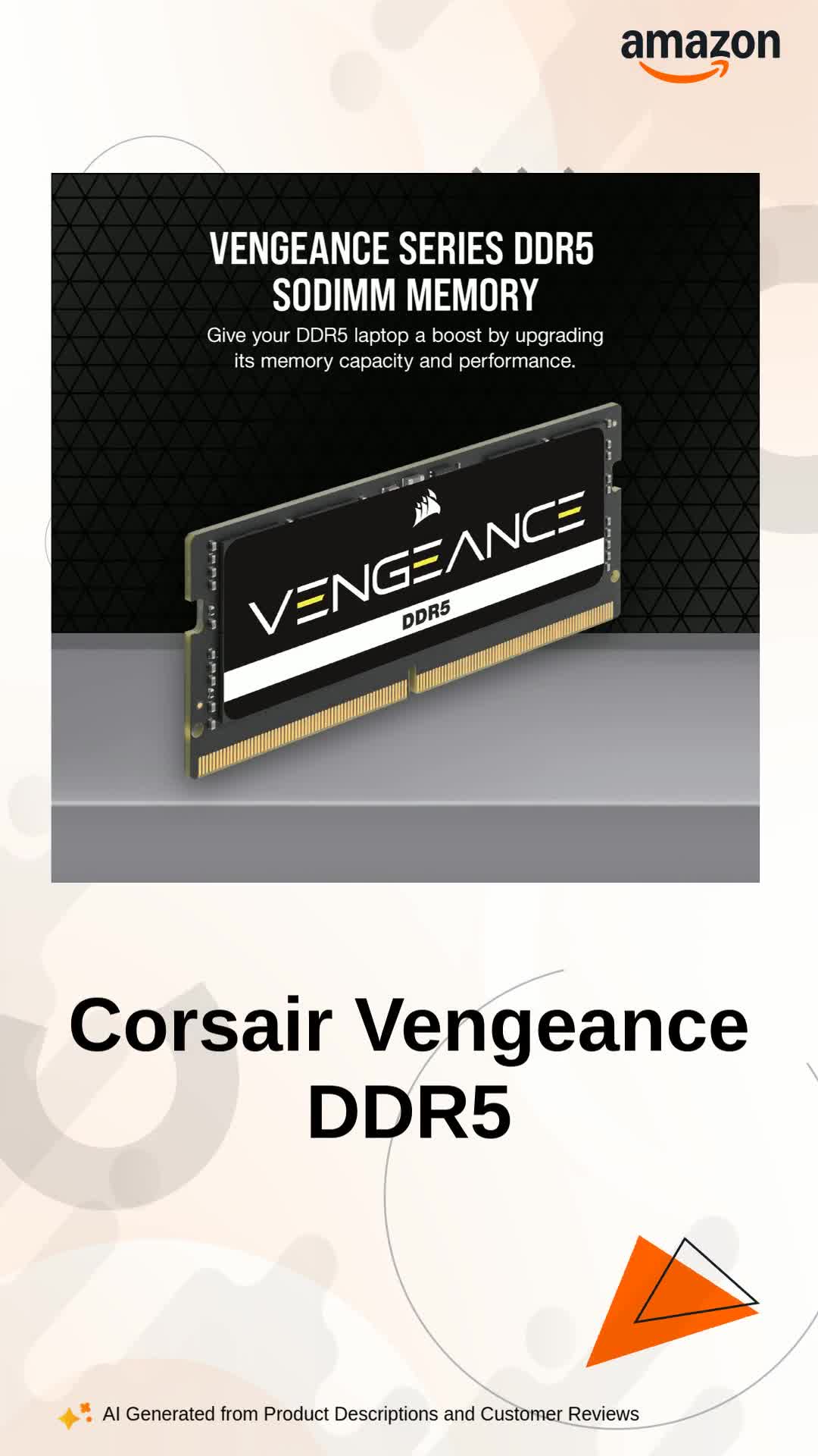 Corsair VENGEANCE DDR5 SODIMM 32GB (1x32GB) DDR5 4800MHz C40