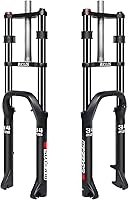 Vista 10 de BUCKLOS 20 pulgadas 4.0 Fat Tire Bike Suspension Tenedor, 7.087 in Travel 5.315 in Spacing Hub 0.354 in QR Ebike Oil MTB Fat Fork, Doble Corona