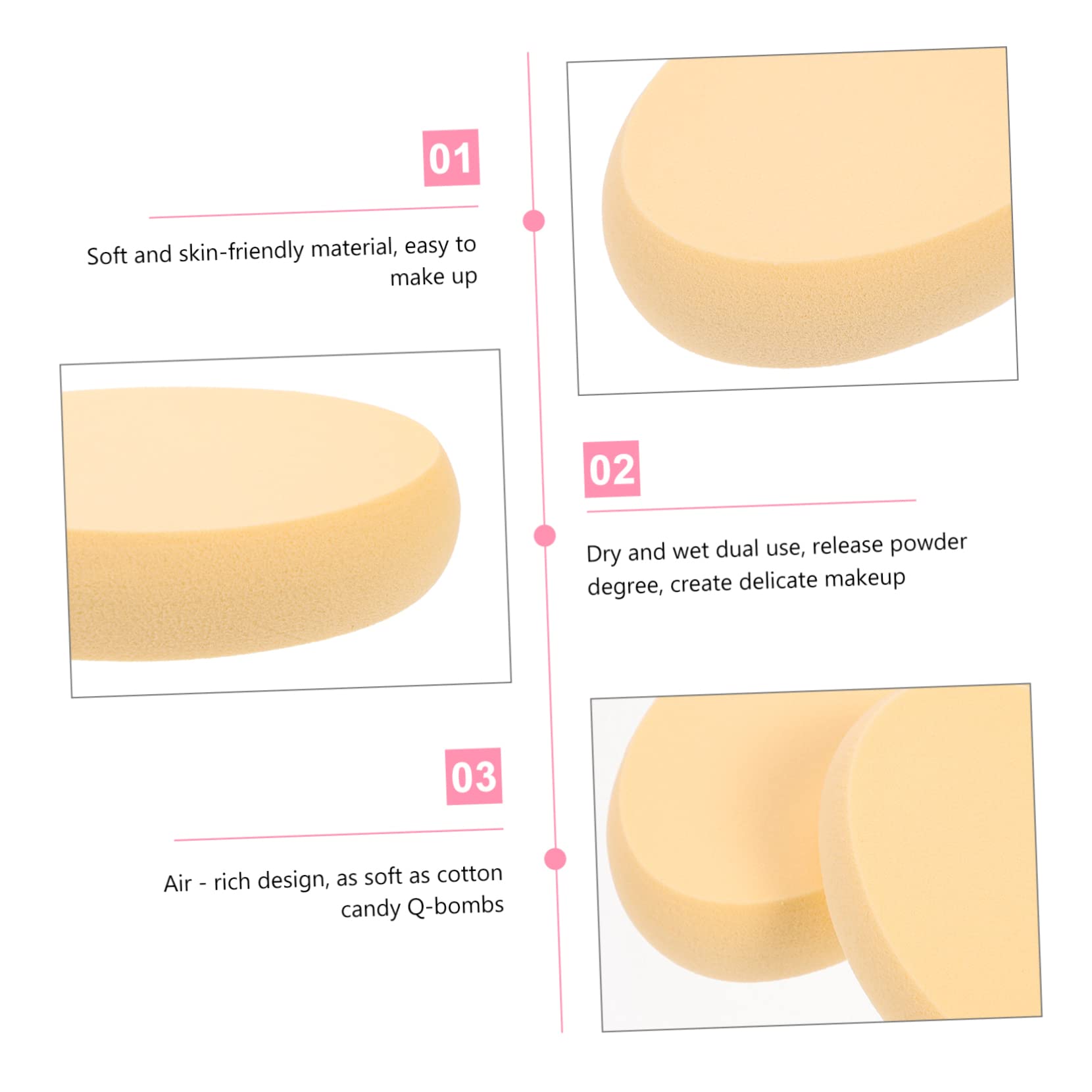 Beavorty 18piezas Esponjas De Maquillaje Ovaladas Para Base Uso Dual Esponjas Faciales Húmedas y Secas Para Polvos y Cremas Maquillaje