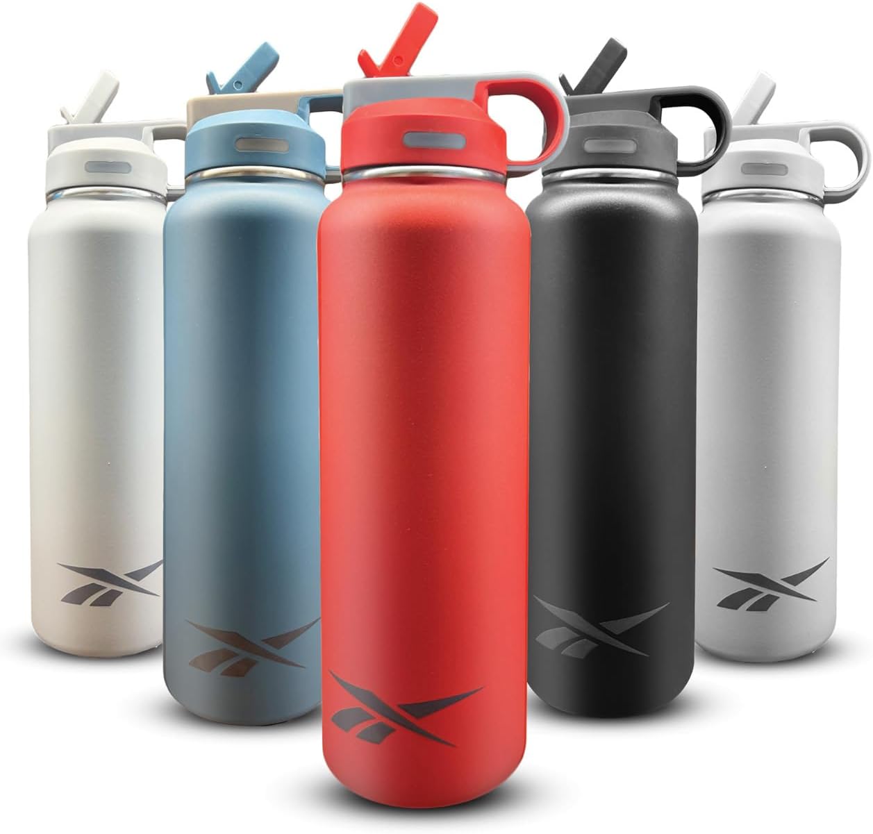 Reebok Stainless Steel Water Bottle With Straw & Athletic