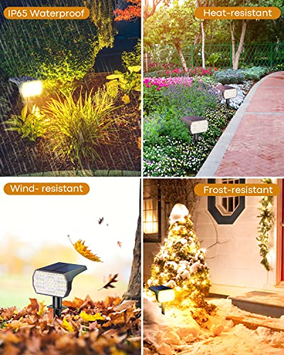 Kaxiida Solar Lights Outdoor Waterproof, 56Leds Solar Landscape Light, Ip67 Adjustable Lights Wall Lights In One, For Gardens Pool Courtyard Driveway-Warm White #TOP2