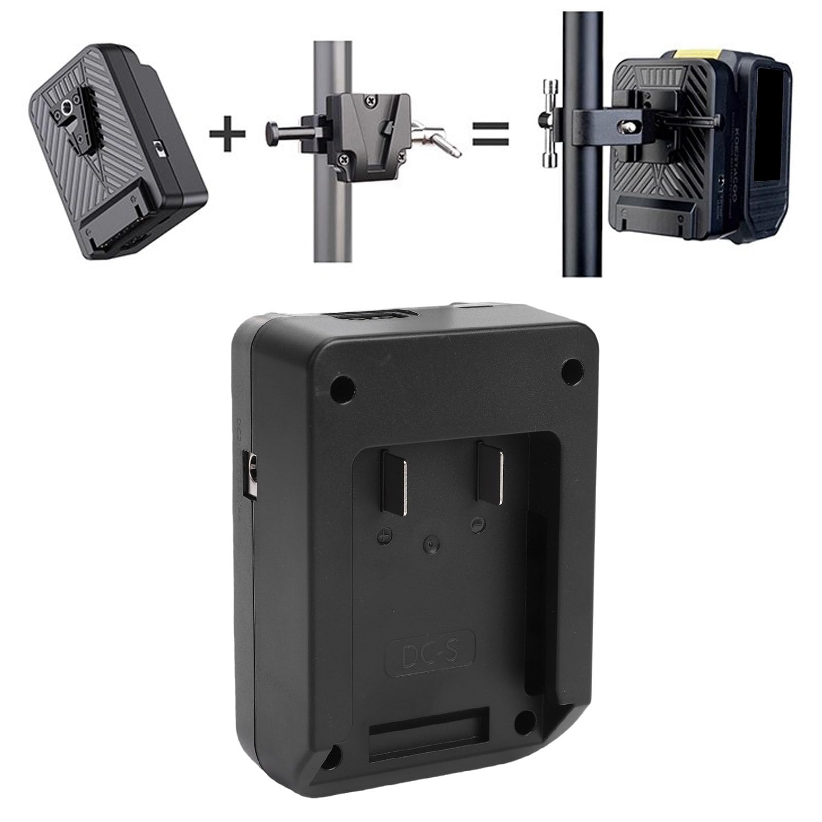Generic Placa Adaptadora de Batería para Herramientas Eléctricas, Portátil, Bidireccional, 100W, USB, C, D, Tap, Salida CC, Montaje en V para Equipos de Fotografía, Luces, Teléfonos