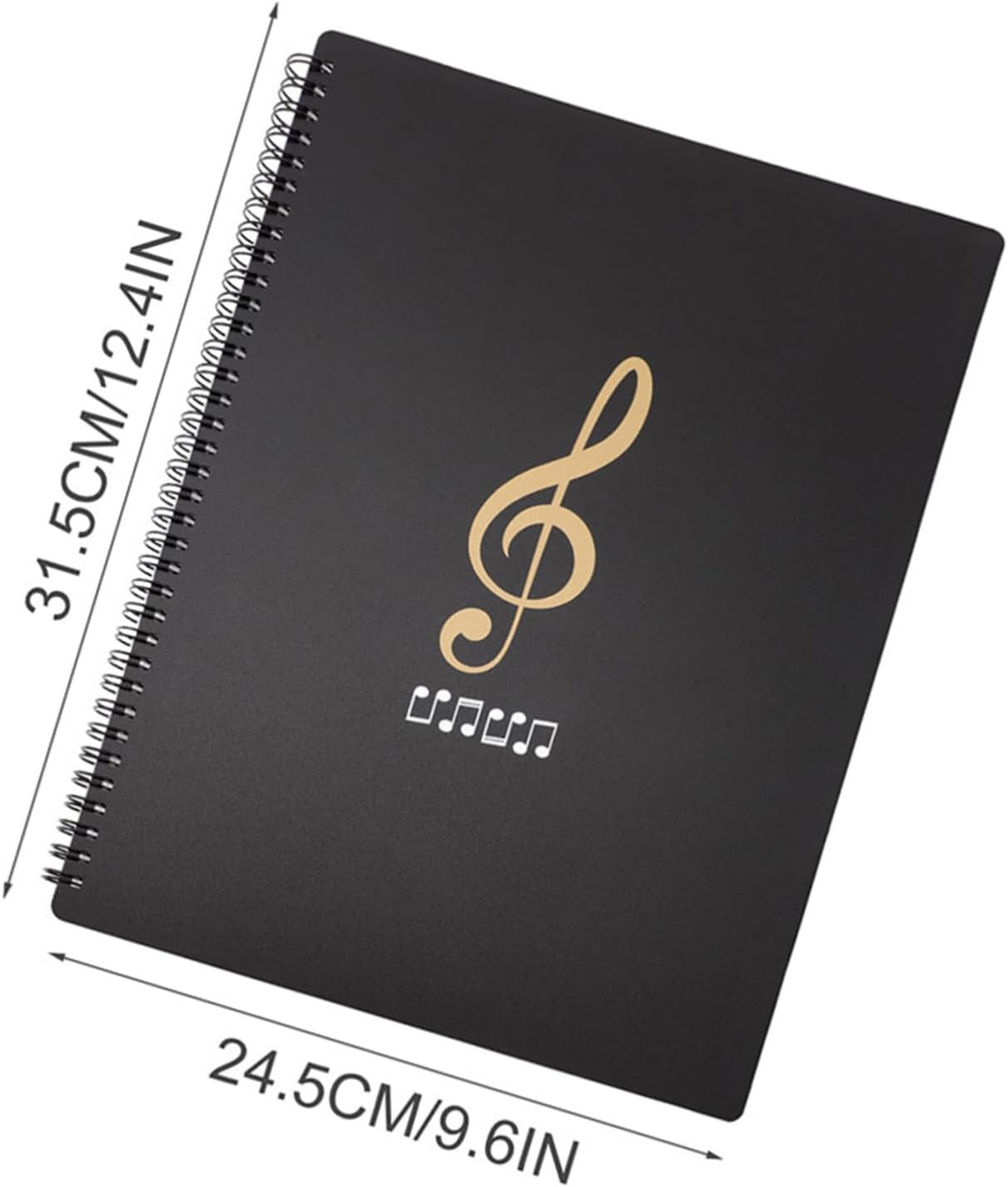 A4 Music Sheet Folder 30-Pocket 60-Side Music Document Organizer with Treble Symbol and Pianists