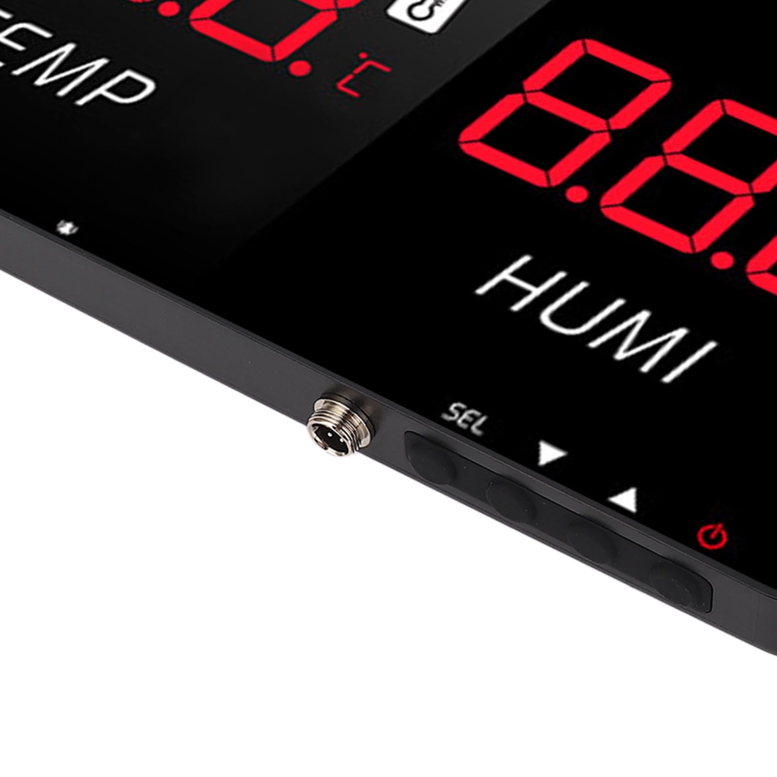 Topiky Industrielles Temperatur- und Luftfeuchtigkeitsmessgerät, 13-Zoll-LED-Display, Gewächshaus-Hygrometer-Thermometer, Raumtemperatur-Feuchtigkeitsmessgerät mit Alarm, Hochpräziser Sensor,