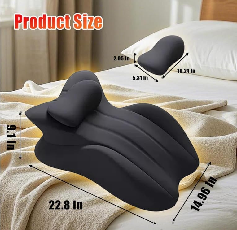 Intimacy Pillow – 27° Lift Ergonomic Memory Foam Cushion for Couples, Deep Support for Intimate Postures, Waterproof & Comfortable, Ideal for Better Positioning (Black)