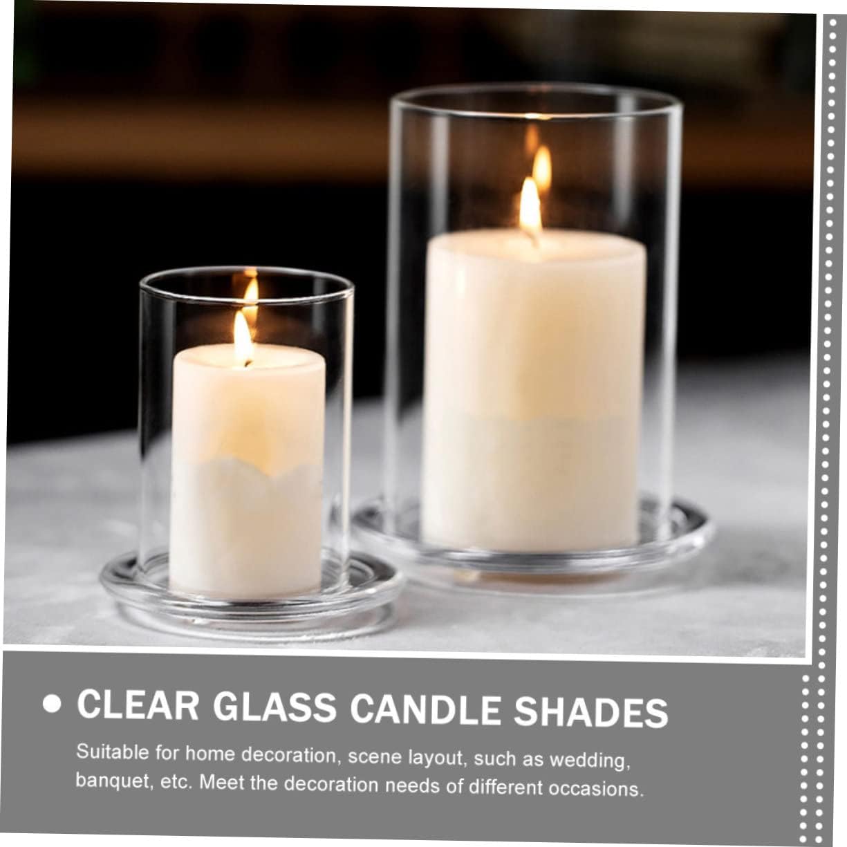 Unomor 3pcs Glass Tealight Candle Holder Decorative Candle Chimney Tube for Wedding Banquet Home Decor
