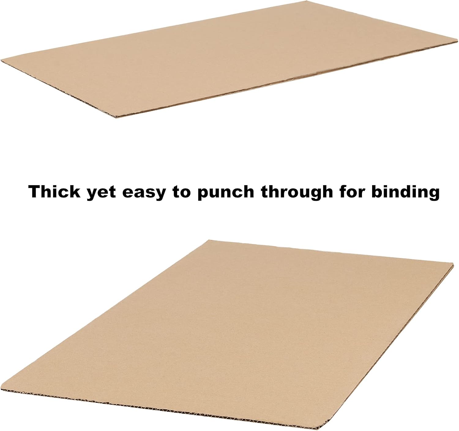 SHEUTSAN 50 Pack 11 x 17 Inches Corrugated Cardboard Sheets, 1/8" Thick Natural Color Medium Weight Corrugated Cardboard Pads for Albums Cover, Scrapbook, Printouts, Backing
