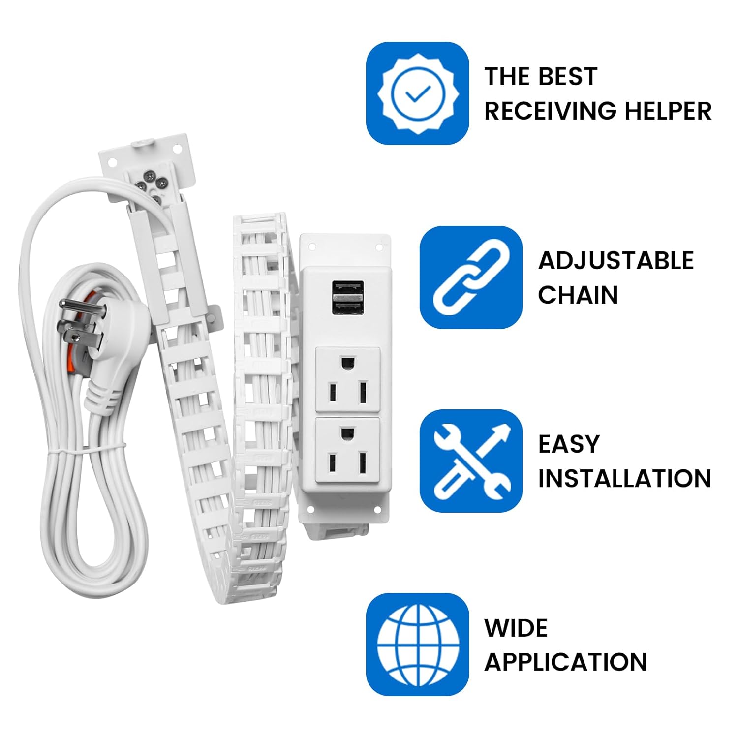 Briidea Drawer Outlet Kit with Two 15Amp AC Outlets & Two USB-A Ports, a Necessary Storage Assistant for Bathroom, Bedroom, Kitchen