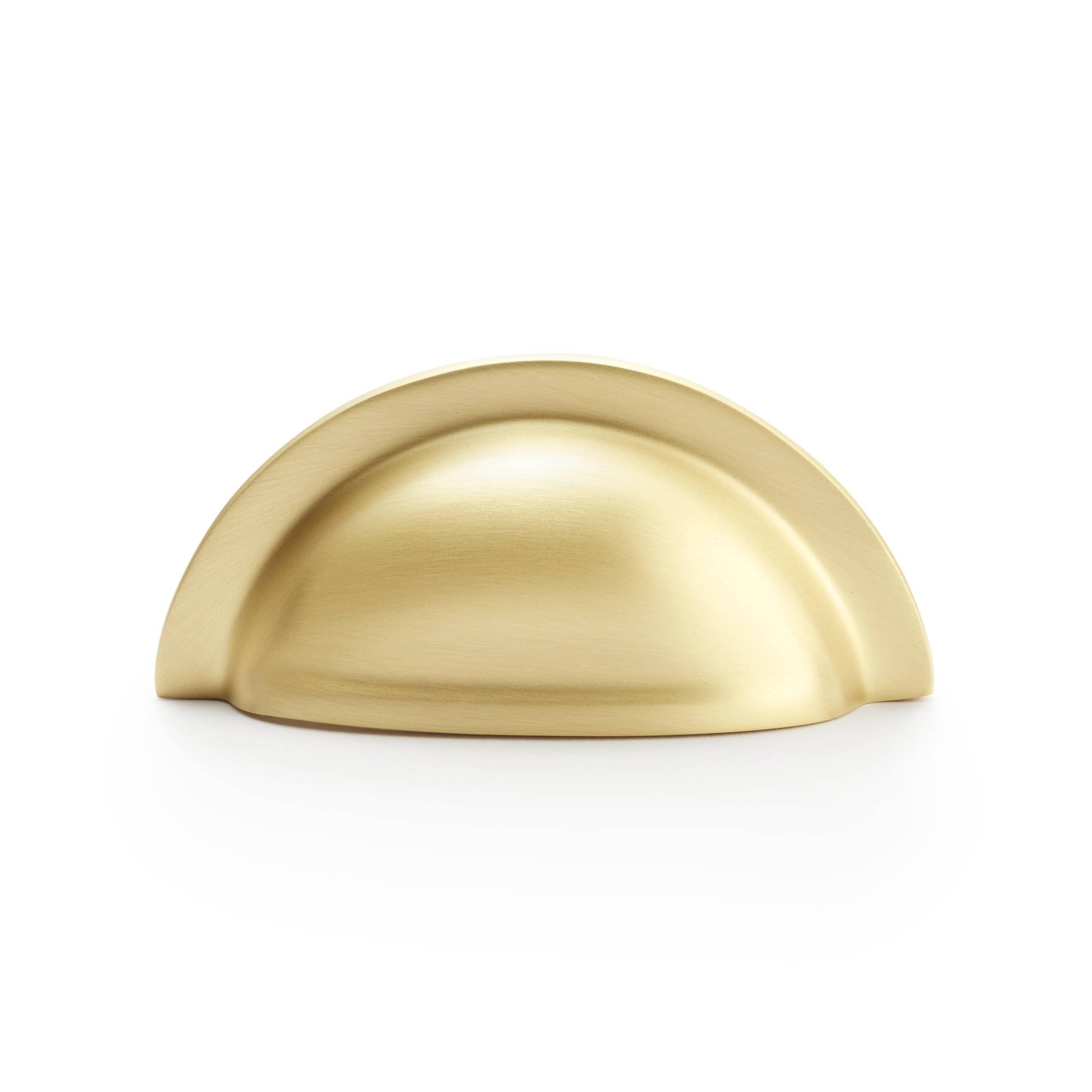 Handle & Home 76mm Satin Brass Cup Handle – Kitchen Drawer & Cupboard Cabinet Pull