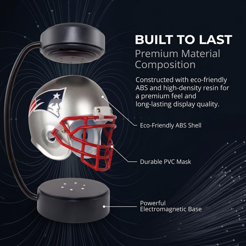 Casco da Football Americano Fluttuante Mini Rotante | Levitazione, Collezionabile Sportivo da Scrivania, Regalo per Tifosi, Regalo per Amici e Alumni, Regalo per Compleanno