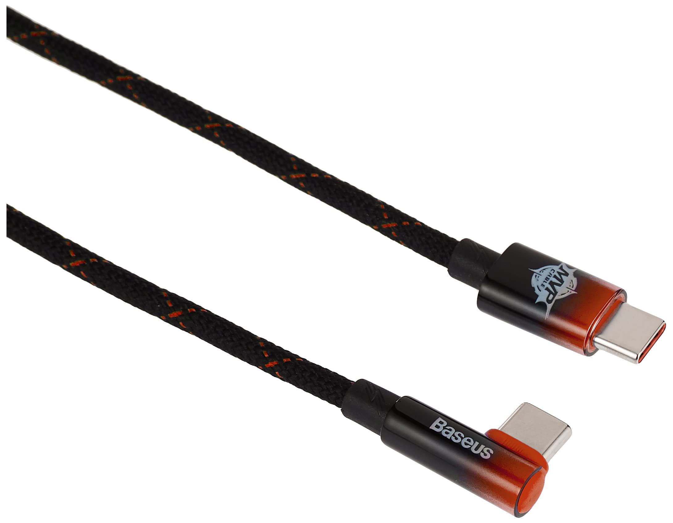 BaseusMVP 2 Elbow-shaped Fast Charging Data Cable USB to Type-C 100W 2m Black+Red
