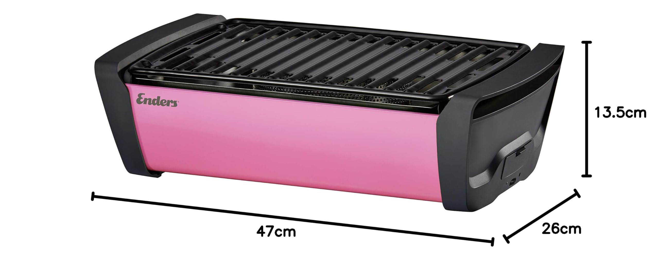 Enders Aurora Barbacoa carbon sin humo – Barbacoa pequeña con tecnología aireación, Bbq carbon con batería y conexión powerbank – Barbacoa de carbon para balcón, picnic y camping Rosa #1370