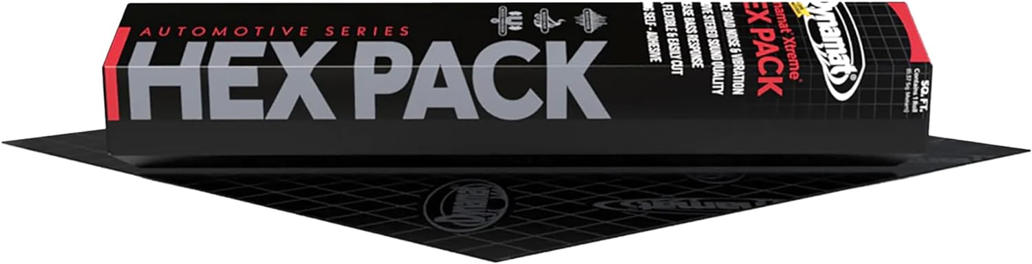 Dynamat Xtreme Sound Deadening Car Insulation Single Sheet Hex Pack 10425 – Noise Dampening for Floor, Doors, Hood or Trunk – Easy Self Adhesive Install – Made in USA – 1 Sheet 18”x32”, 4 sq ft