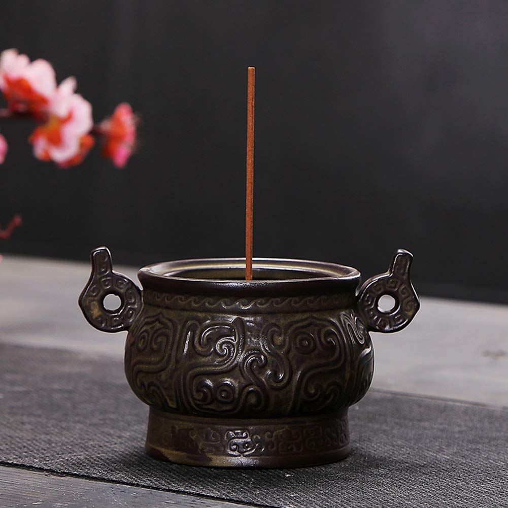 Porte-encens en céramique (Bâton/Cône/Bobine d'encens) Capteur de Cendres en céramique Plateau Bol Diffuseur de Parfum, Convient à Accueil Bureau Espace de méditation Beauté Le Yoga, Etc