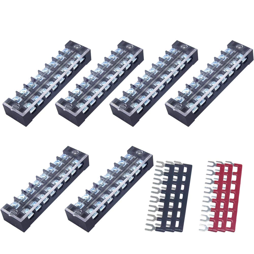 Buy CEEYSEE 12pcs(6 Sets) 8 Positions Dual Rows Covered Screw Terminal