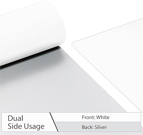 Miniatura 2 de TOWWI - Tapete de escritorio a doble cara, 32 x 16 pulgadas, piel sintética, impermeable, protector de escritorio, mouse pad (blancoplateado)