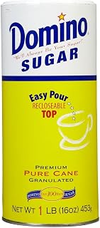 Domino Granulated Sugar Canister, 1 lb - Pure White Cane Sugar for Baking & Cooking