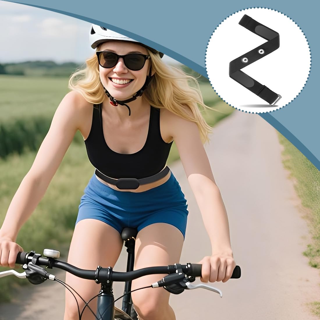 Fascia cardio Elastica Regolabile,cintura di ricambio elastica regolabile, cintura toracica morbida, adatta per Garmin, Wahoo, Polar H10 H9, Coospo,Magene, Bryton,LIVLOV, Sensori di distanza da 45 mm