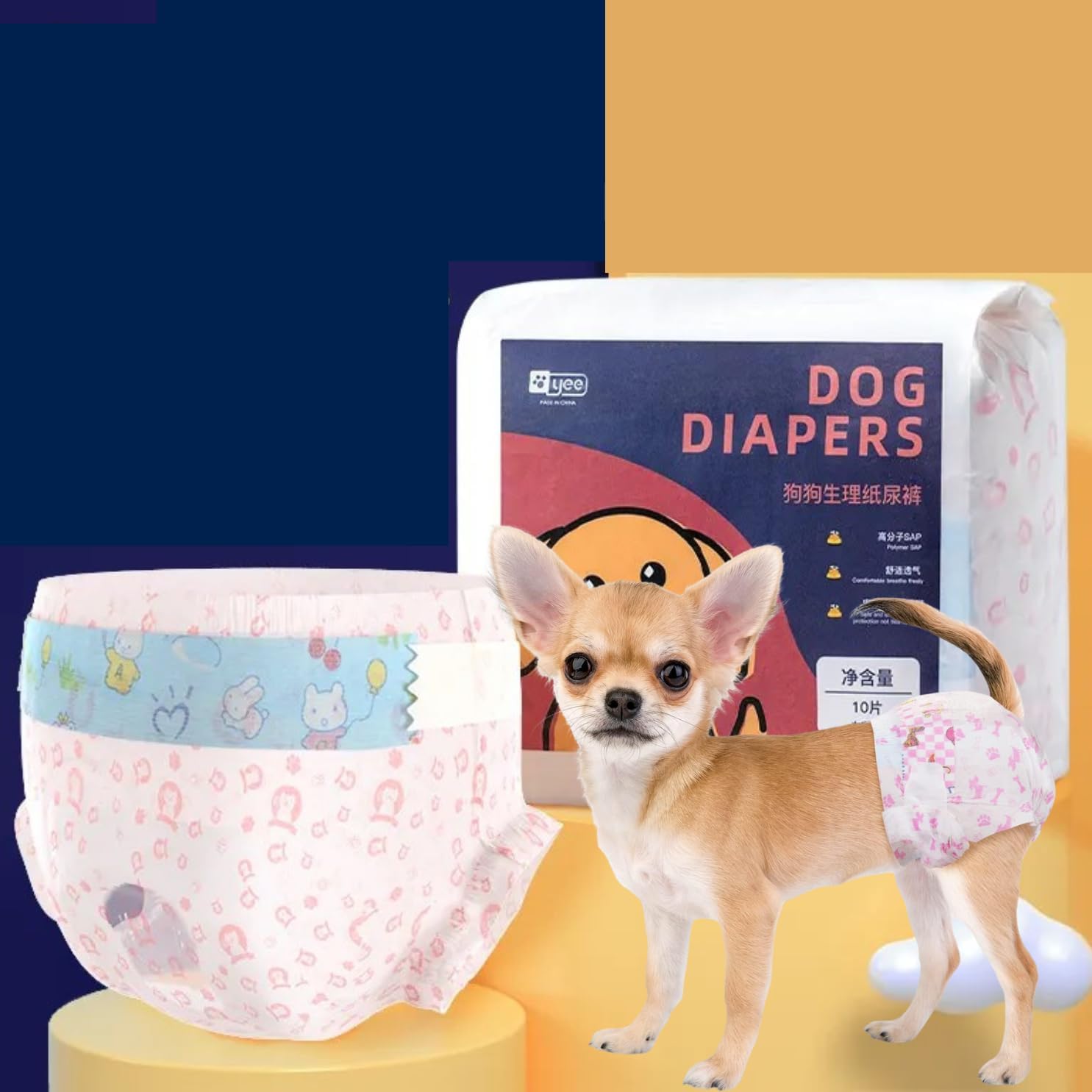 VAYINATO® Env-Friendly Disposable 10 Pcs Pack for Female Dog and Cat Diaper Super Absorption and Anti-Leakage | Adjustable and Flexible Elastic with Velcro Strap (Extra Large) by Petzlifeworld (B0CKQ2FGM2) Amazon Price History, Amazon Price Tracker