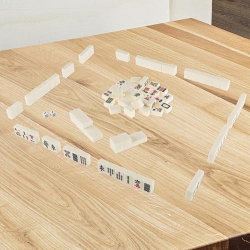 Miniatura 2 de Hey! Play! Juego de mahjong chino con 146 azulejos, dados y estuche de almacenamiento adornado para adultos, niños, niños y niñas