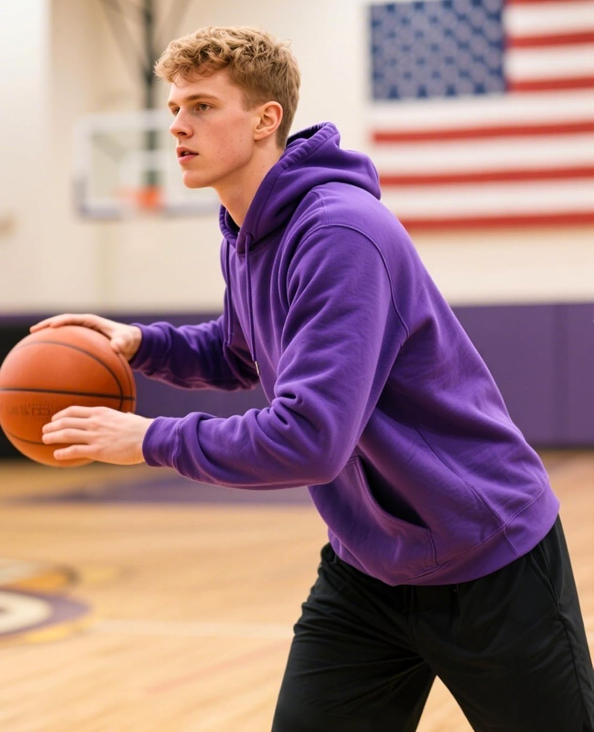 Men's Hoodies Pullover Hooded Sweatshirt Midweight Athletic Hoodie for Men Long Sleeve Fleece Sweat Shirt with Pocket - Image 4