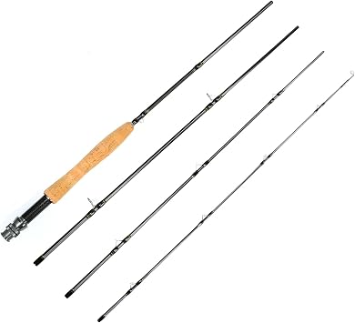 Fly Fishing Rod, 4 Pieces Portable, Carbon Fiber, Light Weight, Fast Action, 68" 2-3wt or 76" 3-4wt, for Freshwater Stream Travel