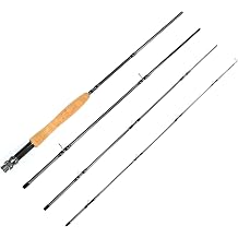 Fly Fishing Rod, 4 Pieces Portable, Carbon Fiber, Light Weight, Fast Action, 6'8" 2-3wt or 7'6" 3-4wt, for Freshwater Stream Travel