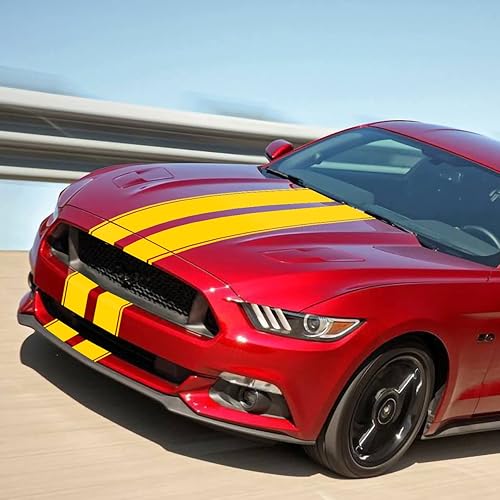 Miniatura 8 de Adhesivos de rayas de cuerpo de carreras de 63 x 11 pulgadas, calcomanías de vinilo para capó de autos, calcomanía con patrón de automóvil (blanco)