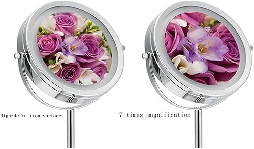 Miniatura 7 de Espejo de baño con luces LED iluminado para maquillaje, espejo de tocador de dos caras con aumento normal y 7X, 2 en 1