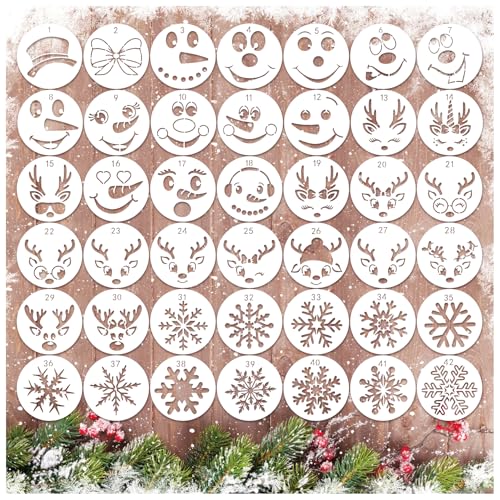 Opiniones y reviews de Muñeco madera dibujo los 7 más buscados. 33 42 plantillas pequeñas de Navidad para pintar en madera reutilizables copo de nieve de reno, plantillas navideñas de muñeco de nieve para adornos de madera, manualidades,...