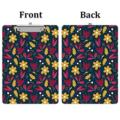 Image of Plastic A4 Clipboards, Clip Board Stardard Letter Size 9 x 12.5 in | Office Decorative for Students Women Men and Kids,Wildflowers