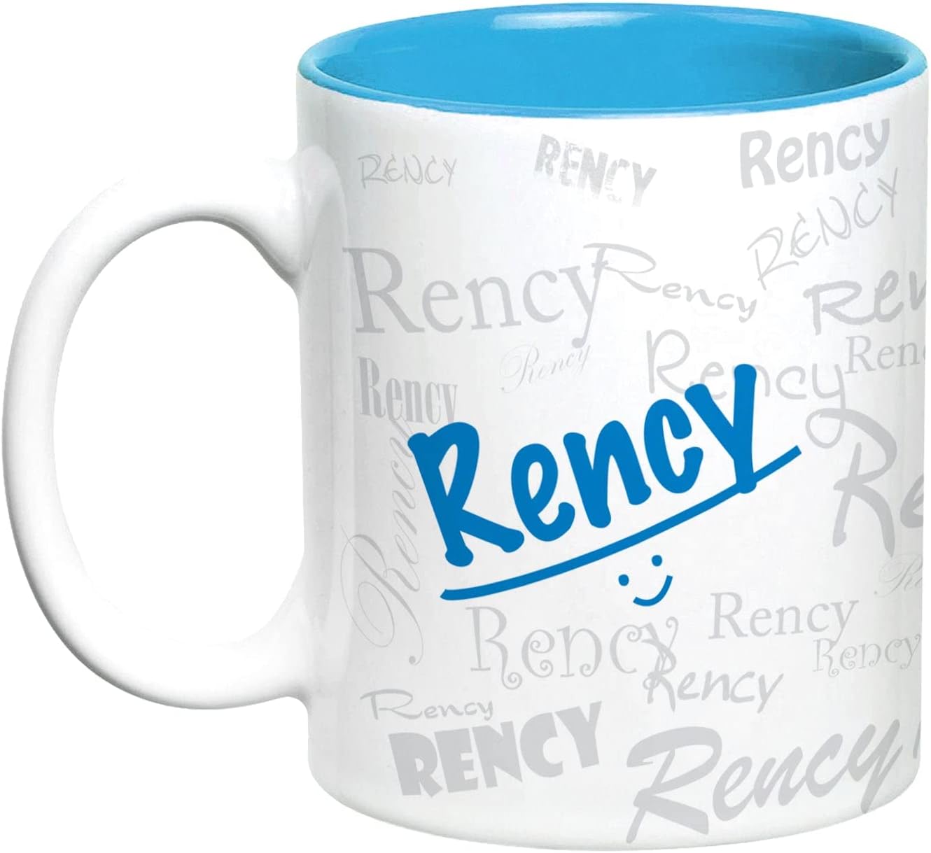 Hot Muggs Me Graffiti Mug - Rency Personalised Name Ceramic, 315ml, 1 Unit