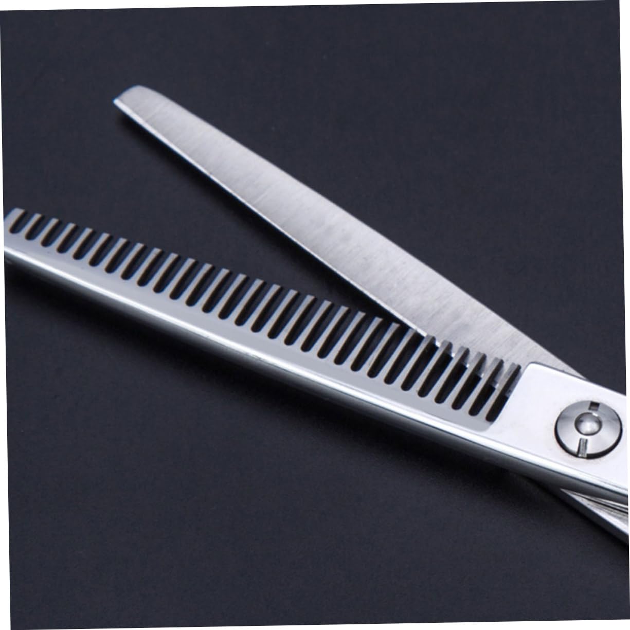 Beavorty Juego de Tijeras Cabello de Acero Inoxidable, 2 Piezas, Corte Recto y Entresacado, Uso Seguro y Cómodo para Barbería y Hogar