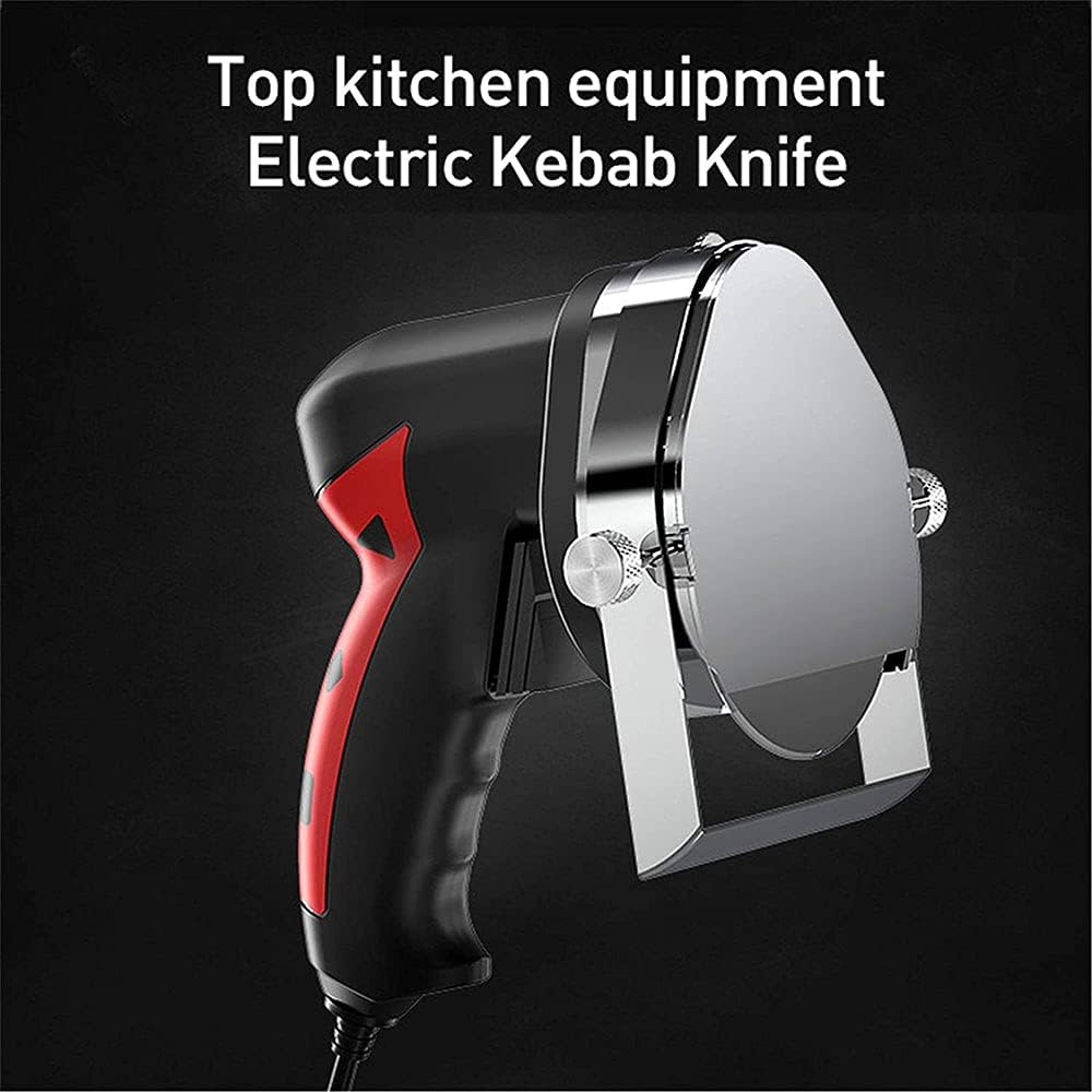 Professional Kebab Knife, Portable Kebab Slicer Cutter Handheld Wireless Electric Kebab Professional Electric Kebab Knife, 0-8 mm Adjustable Thickness