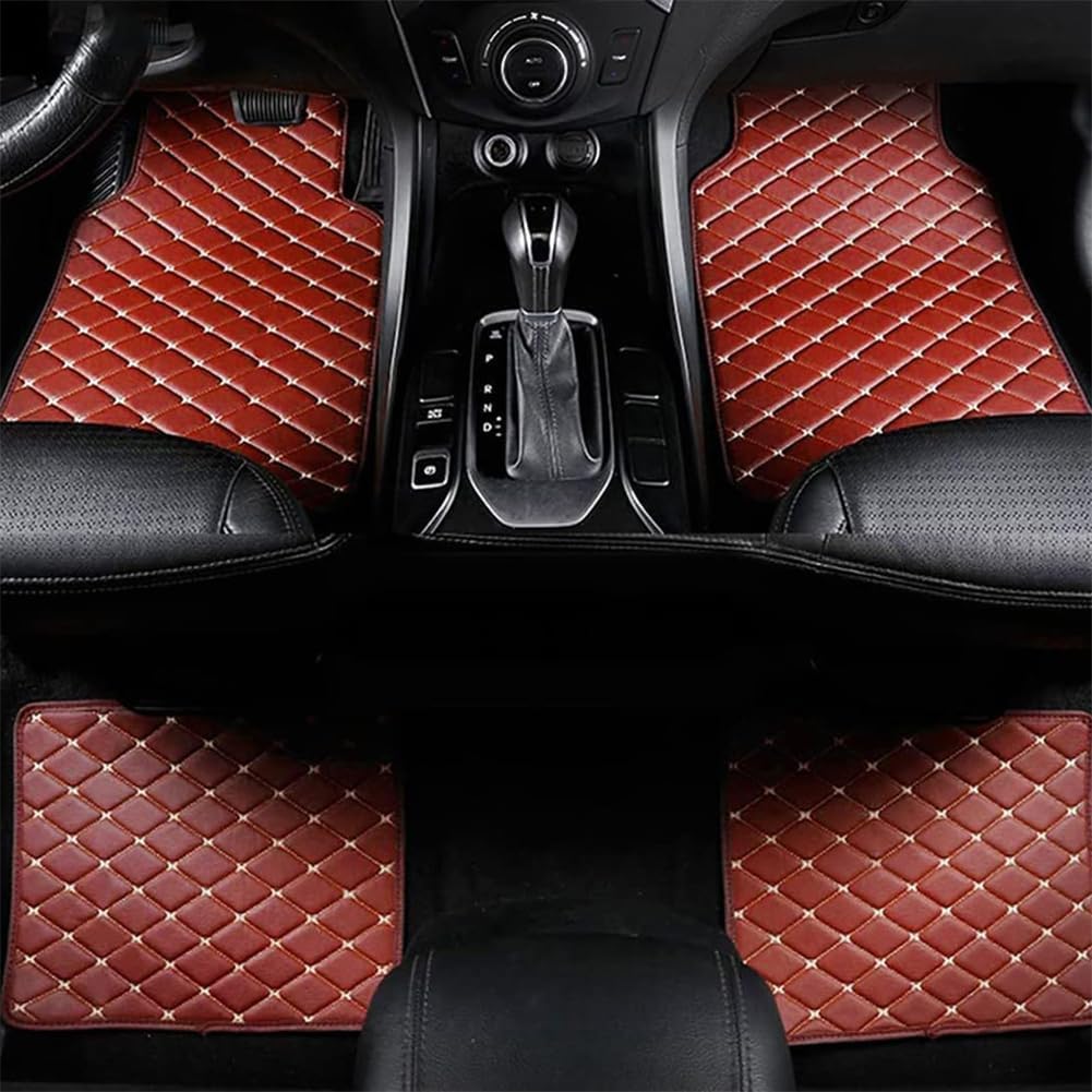 4pcs Custom Car Floor Mats for Audi SQ5 2014 2015 2016 2017(LHD), Auto Leather Front Rear Row Carpet Set All-Weather Waterproof Floor Liners Protection Pads Accessories,D/Orange