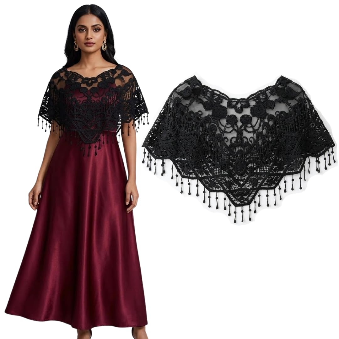luxeeva Women's Lace Net Shrug for Women Stylish-picture-18