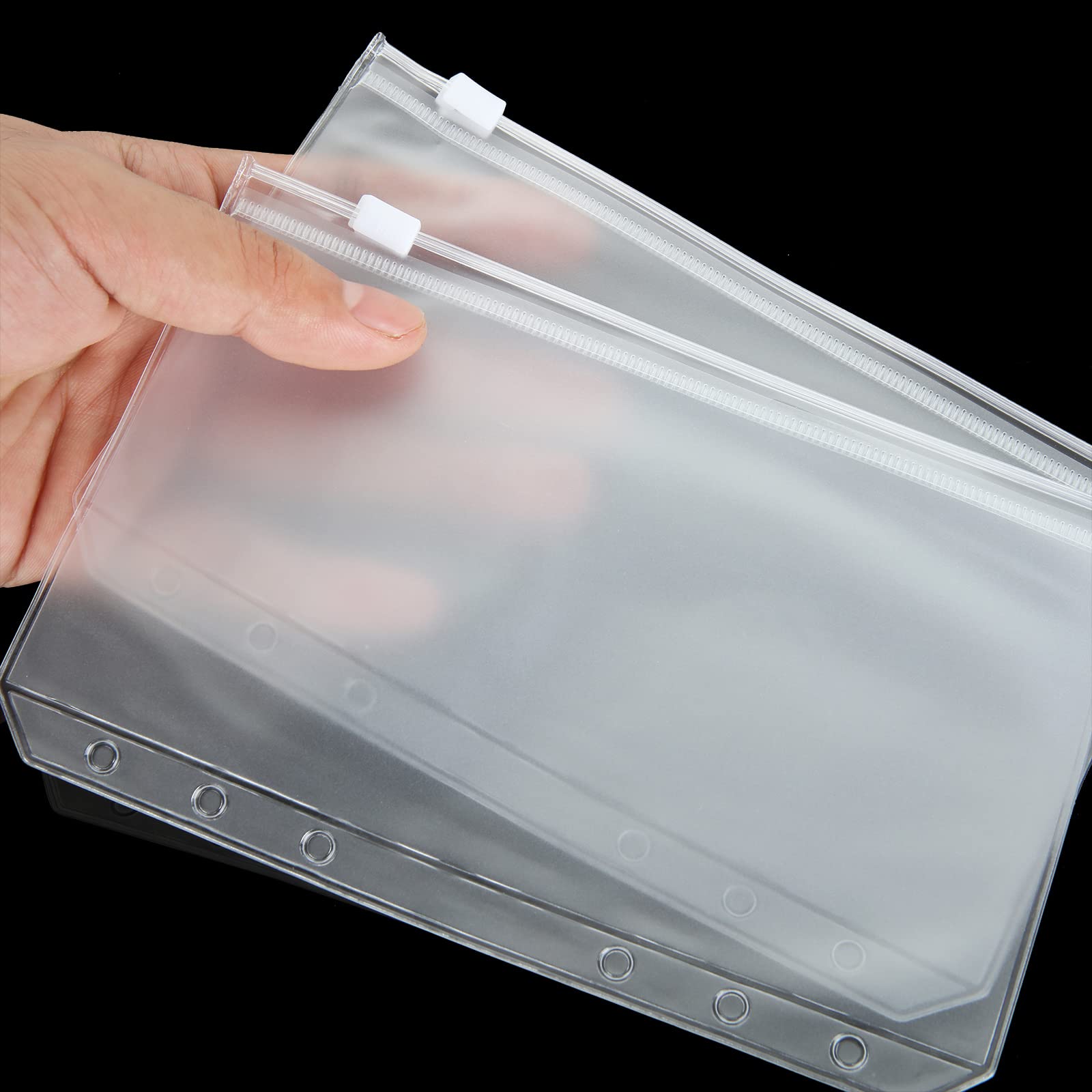 18 Tascine Portadocumenti A6 - Per Raccoglitori 6 Fori, PVC Trasparente Impermeabile, Con E Senza Griglia - Foto 8