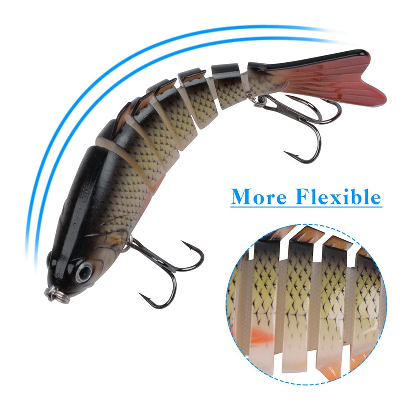 Señuelos Pesca Pesca de señuelos articulados Artificiales Hard Switebait Conjunta Wobbler Hard Lure Trolling for truchas Bass Pesca 5pcs / Bolsa Cebo Artificial
